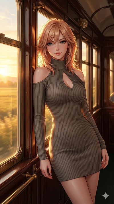 score_9, masterpiece, best quality, ultra-detailed, high-budget anime keyframe, editorial fashion photography, tasteful artistic composition, Japanese woman. cowboy shot from the thighs up, character and outfit filling the frame for maximum editorial