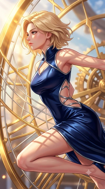 score_9, masterpiece, best quality, ultra-detailed, high-budget anime keyframe, editorial fashion photography, tasteful artistic composition, Caucasian woman. close-up cowboy shot from the waist and thighs up, the character dominates the composition,