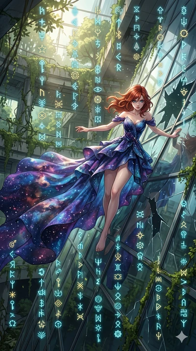 score_9, masterpiece, best quality, ultra-detailed, Set A: High-budget Anime Keyframe, Caucasian (human ears) woman. Upper body close-up from the thighs up, character filling the screen for maximum presence. Theme: Historical Remix. sliding down a gl