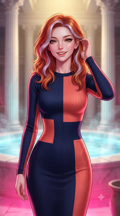 score_9, masterpiece, best quality, ultra-detailed, high-budget anime keyframe, editorial fashion photography, tasteful artistic composition, Caucasian woman, strictly human ears. close-up cowboy shot from the waist and thighs up, the character domin