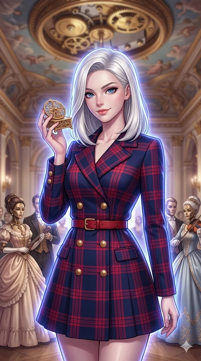 score_9, masterpiece, best quality, ultra-detailed, high-budget anime keyframe, editorial fashion photography, tasteful artistic composition, Caucasian woman, strictly human ears. close-up cowboy shot from the waist and thighs up, the character domin