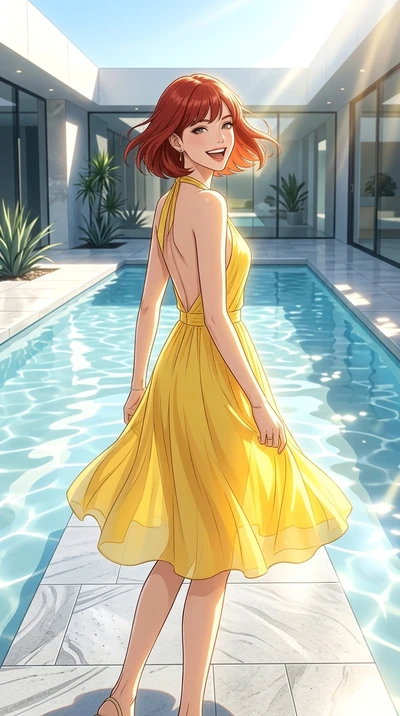 score_9, masterpiece, best quality, ultra-detailed, high-budget anime keyframe, editorial fashion photography, tasteful artistic composition, Caucasian woman, strictly human ears. cowboy shot from the thighs up, character and outfit filling the frame