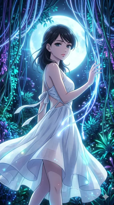 score_9, masterpiece, best quality, ultra-detailed, High-budget Anime Keyframe, vibrant colors, fluid line-art, expressive lighting, cinematic composition, Ufotable-style visual effects, top-tier animation quality, Japanese woman with delicate and el