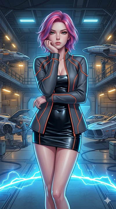 score_9, masterpiece, best quality, ultra-detailed, high-budget anime keyframe, editorial fashion photography, tasteful artistic composition, Caucasian woman, strictly human ears. cowboy shot from the thighs up, character and outfit filling the frame