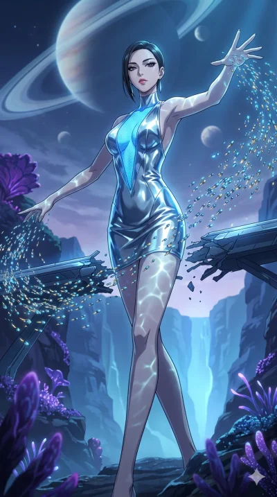score_9, masterpiece, best quality, ultra-detailed, High-budget Anime Keyframe, vibrant colors, fluid line-art, expressive lighting, cinematic composition, Ufotable-style visual effects, top-tier animation quality, Korean woman with idol-like refined