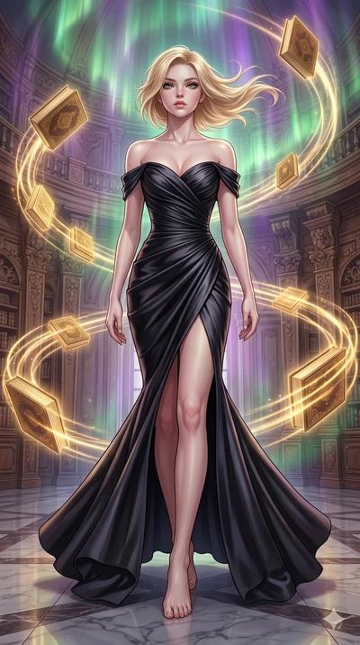 score_9, masterpiece, best quality, ultra-detailed, high-budget anime keyframe, editorial fashion photography, tasteful artistic composition, Caucasian woman, strictly human ears. low angle full-body shot from head to toe showing her feet, filling th