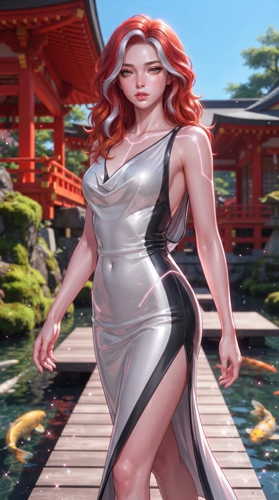 score_9, masterpiece, best quality, ultra-detailed, high-budget anime keyframe, editorial fashion photography, tasteful artistic composition, Caucasian woman. close-up cowboy shot from the waist and thighs up, the character dominates the composition,