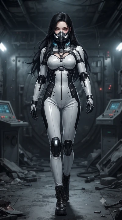 score_9, masterpiece, best quality, ultra-detailed, high-budget anime keyframe, editorial fashion photography, tasteful artistic composition, Korean woman. low angle full-body shot from head to toe showing her feet, filling the entire 9:16 vertical f