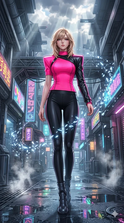 score_9, masterpiece, best quality, ultra-detailed, high-budget anime keyframe, editorial fashion photography, tasteful artistic composition, Japanese woman. low angle full-body shot from head to toe showing her feet, filling the entire 9:16 vertical