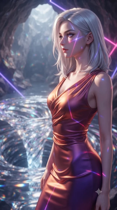 score_9, masterpiece, best quality, ultra-detailed, high-budget anime keyframe, editorial fashion photography, tasteful artistic composition, Korean woman. close-up cowboy shot from the waist and thighs up, the character dominates the composition, fi