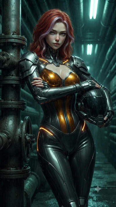 score_9, masterpiece, best quality, ultra-detailed, high-budget anime keyframe, editorial fashion photography, tasteful artistic composition, Caucasian woman. close-up cowboy shot from the waist and thighs up, the character dominates the composition,
