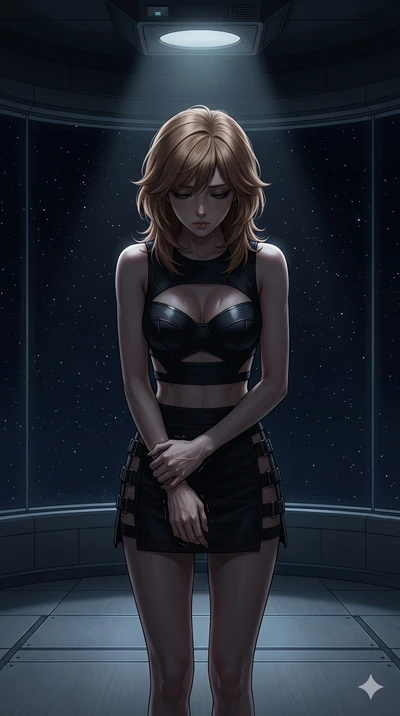score_9, masterpiece, best quality, ultra-detailed, high-budget anime keyframe, editorial fashion photography, tasteful artistic composition, Korean woman. cowboy shot from the thighs up, character and outfit filling the frame for maximum editorial p