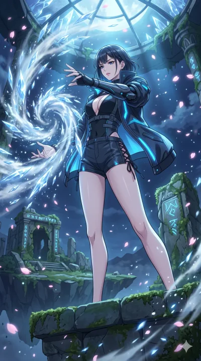 score_9, masterpiece, best quality, ultra-detailed, High-budget Anime Keyframe, vibrant colors, fluid line-art, expressive lighting, cinematic composition, Ufotable-style visual effects, top-tier animation quality, Japanese woman with delicate and el