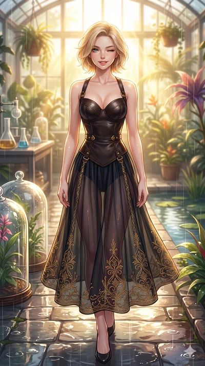 score_9, masterpiece, best quality, ultra-detailed, high-budget anime keyframe, vibrant anime aesthetic, Caucasian woman, strictly human ears. close-up cowboy shot from the waist and thighs up, the character dominates the composition, filling the fra