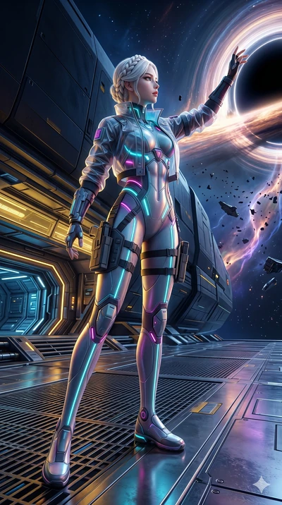 score_9, masterpiece, best quality, ultra-detailed, photorealistic 8k CG, hyper-detailed textures, ray-tracing, Korean woman. Dynamic full-body shot stretching the vertical silhouette with extreme perspective. standing on the deck of a ship as it sai
