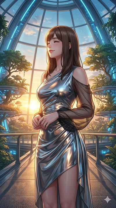 score_9, masterpiece, best quality, ultra-detailed, high-budget anime keyframe, editorial fashion photography, tasteful artistic composition, Korean woman. Upper body close-up from the thighs up, character filling the screen for maximum presence. Sta