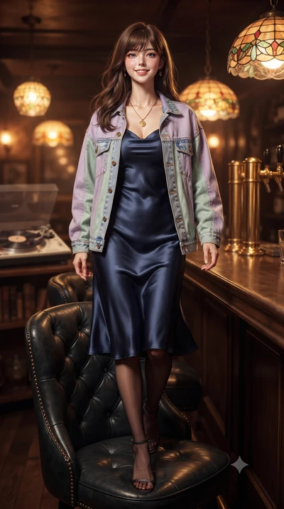 score_9, masterpiece, best quality, ultra-detailed, high-budget anime keyframe, editorial fashion photography, tasteful artistic composition, Korean woman. low angle full-body shot from head to toe showing her feet, filling the entire 9:16 vertical f