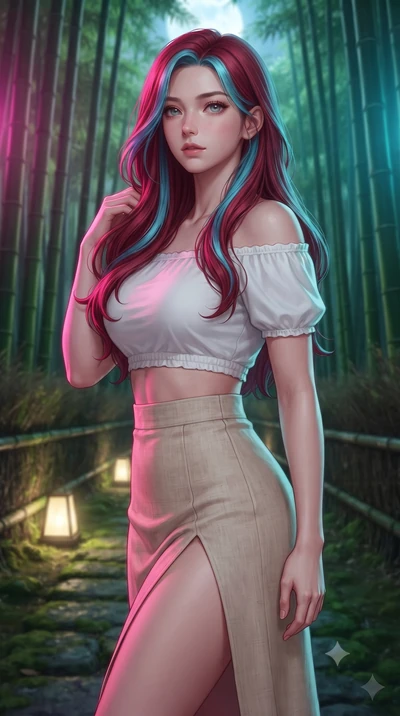 score_9, masterpiece, best quality, ultra-detailed, high-budget anime keyframe, editorial fashion photography, tasteful artistic composition, Caucasian woman, strictly human ears. close-up cowboy shot from the waist and thighs up, the character domin