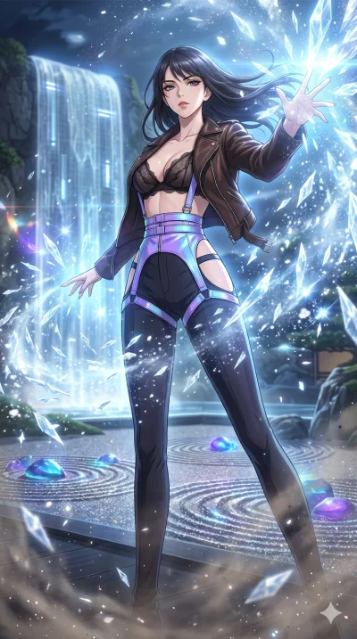 score_9, masterpiece, best quality, ultra-detailed, High-budget Anime Keyframe, vibrant colors, fluid line-art, expressive lighting, cinematic composition, Ufotable-style visual effects, top-tier animation quality, Japanese woman with delicate and el