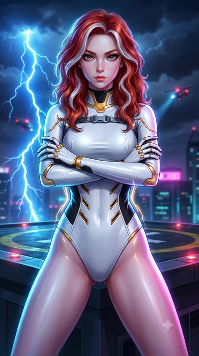 score_9, masterpiece, best quality, ultra-detailed, high-budget anime keyframe, semi-realistic 3D game render, editorial fashion photography, tasteful artistic composition, Caucasian woman. close-up cowboy shot from the waist and thighs up, the chara