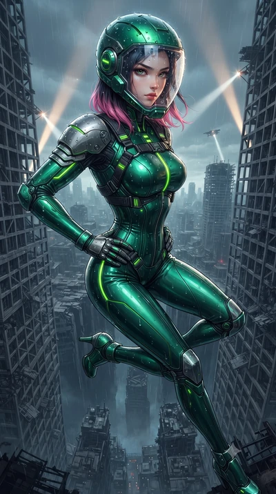 score_9, masterpiece, best quality, ultra-detailed, high-budget anime keyframe, editorial fashion photography, tasteful artistic composition, Korean woman. close-up cowboy shot from the waist and thighs up, the character dominates the composition, fi