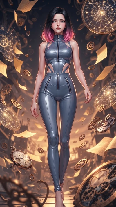score_9, masterpiece, best quality, ultra-detailed, high-budget anime keyframe, editorial fashion photography, tasteful artistic composition, Korean woman. low angle full-body shot from head to toe showing her feet, filling the entire 9:16 vertical f