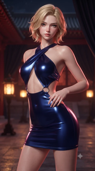 score_9, masterpiece, best quality, ultra-detailed, high-budget anime keyframe, editorial fashion photography, tasteful artistic composition, Caucasian woman. close-up cowboy shot from the waist and thighs up, the character dominates the composition,