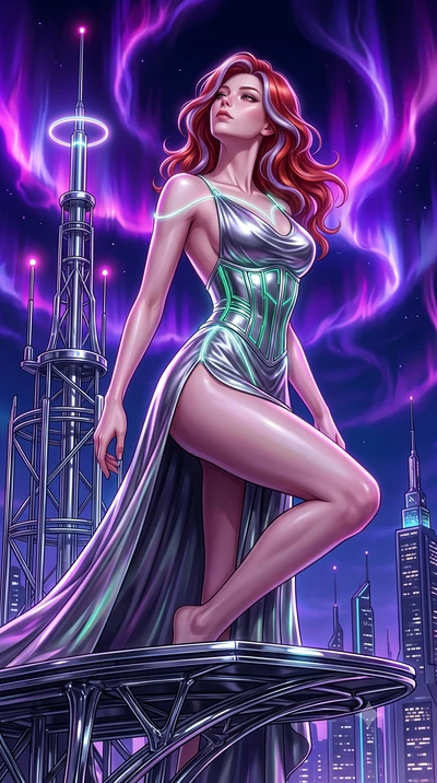 score_9, masterpiece, best quality, ultra-detailed, high-budget anime keyframe, editorial fashion photography, tasteful artistic composition, Caucasian woman. close-up cowboy shot from the waist and thighs up, the character dominates the composition,