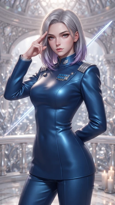 score_9, masterpiece, best quality, ultra-detailed, high-budget anime keyframe, editorial fashion photography, tasteful artistic composition, Caucasian woman. close-up cowboy shot from the waist and thighs up, the character dominates the composition,