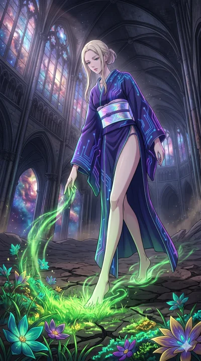 score_9, masterpiece, best quality, ultra-detailed, High-budget Anime Keyframe, vibrant colors, fluid line-art, expressive lighting, cinematic composition, Ufotable-style visual effects, top-tier animation quality, Caucasian woman with pale skin, blo