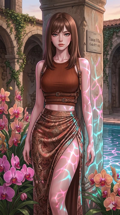 score_9, masterpiece, best quality, ultra-detailed, high-budget anime keyframe, editorial fashion photography, tasteful artistic composition, Korean woman. cowboy shot from the thighs up, character and outfit filling the frame for maximum editorial p