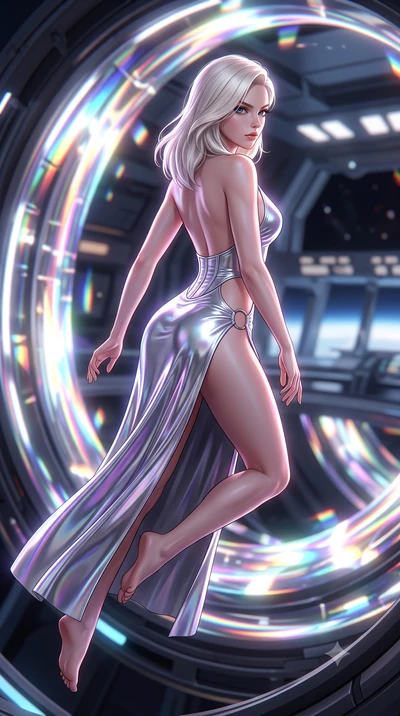 score_9, masterpiece, best quality, ultra-detailed, high-budget anime keyframe, semi-realistic 3D game render, editorial fashion photography, tasteful artistic composition, Caucasian woman. close-up cowboy shot from the waist and thighs up, the chara