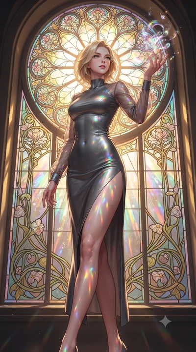 score_9, masterpiece, best quality, ultra-detailed, high-budget anime keyframe, editorial fashion photography, tasteful artistic composition, Caucasian woman. low angle full-body shot from head to toe showing her feet, filling the entire 9:16 vertica