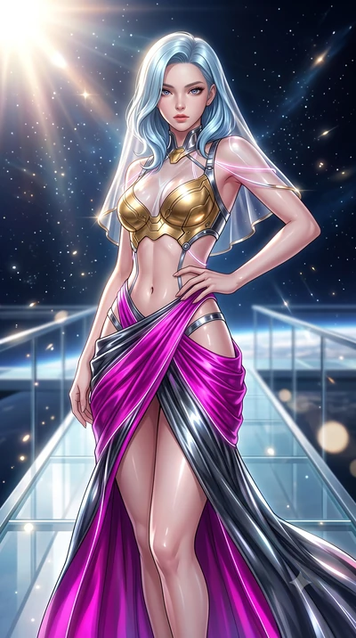 score_9, masterpiece, best quality, ultra-detailed, high-budget anime keyframe, editorial fashion photography, tasteful artistic composition, Korean woman. close-up cowboy shot from the waist and thighs up, the character dominates the composition, fi