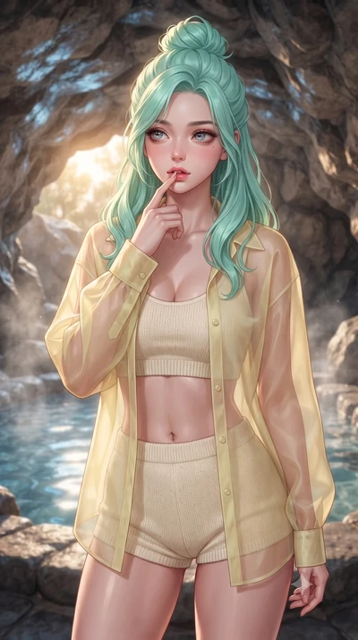 score_9, masterpiece, best quality, ultra-detailed, high-budget anime keyframe, editorial fashion photography, tasteful artistic composition, Japanese woman woman. close-up cowboy shot from the waist and thighs up, the character dominates the composi