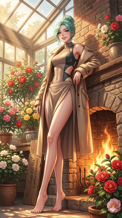 score_9, masterpiece, best quality, ultra-detailed, high-budget anime keyframe, vibrant anime aesthetic, Japanese woman. low angle full-body shot from head to toe showing her feet, filling the entire 9:16 vertical frame with her statuesque presence, 