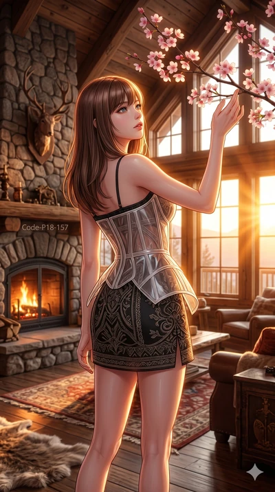 score_9, masterpiece, best quality, ultra-detailed, high-budget anime keyframe, editorial fashion photography, tasteful artistic composition, Korean woman. cowboy shot from the thighs up, character and outfit filling the frame for maximum editorial p