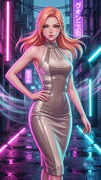 score_9, masterpiece, best quality, ultra-detailed, high-budget anime keyframe, editorial fashion photography, tasteful artistic composition, Japanese woman. close-up cowboy shot from the waist and thighs up, the character dominates the composition, 