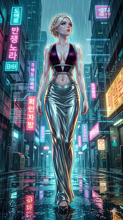 score_9, masterpiece, best quality, ultra-detailed, High-budget Anime Keyframe, vibrant colors, fluid line-art, expressive lighting, cinematic composition, Ufotable-style visual effects, top-tier animation quality, Korean woman with idol-like refined