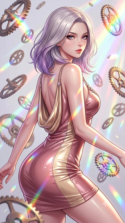 score_9, masterpiece, best quality, ultra-detailed, high-budget anime keyframe, editorial fashion photography, tasteful artistic composition, Caucasian woman. close-up cowboy shot from the waist and thighs up, the character dominates the composition,