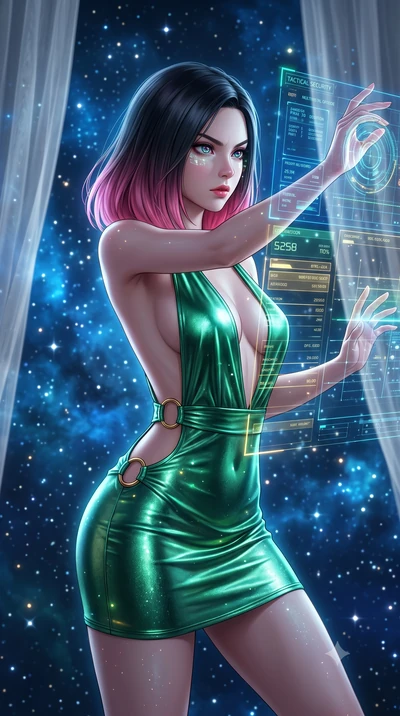 score_9, masterpiece, best quality, ultra-detailed, high-budget anime keyframe, editorial fashion photography, tasteful artistic composition, Korean woman. close-up cowboy shot from the waist and thighs up, the character dominates the composition, fi