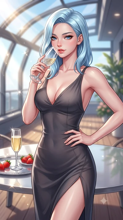 score_9, masterpiece, best quality, ultra-detailed, high-budget anime keyframe, editorial fashion photography, tasteful artistic composition, Korean woman. close-up cowboy shot from the waist and thighs up, the character dominates the composition, fi