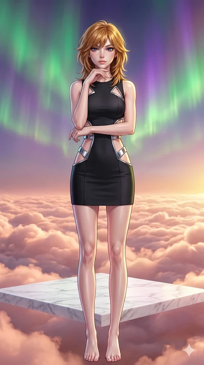 score_9, masterpiece, best quality, ultra-detailed, high-budget anime keyframe, editorial fashion photography, tasteful artistic composition, Korean woman. cowboy shot from the thighs up, character and outfit filling the frame for maximum editorial p