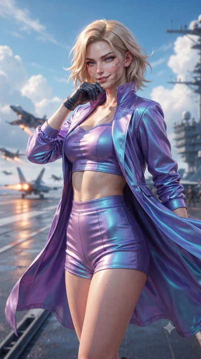 score_9, masterpiece, best quality, ultra-detailed, high-budget anime keyframe, editorial fashion photography, tasteful artistic composition, realistic cosplay photography, Caucasian woman, strictly human ears. close-up cowboy shot from the waist and