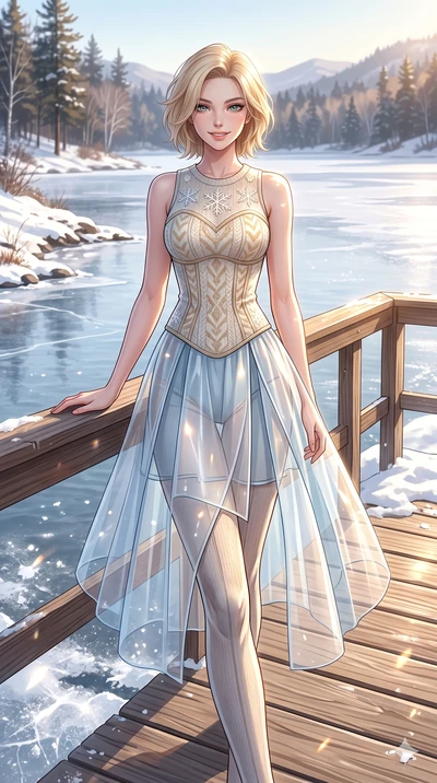 score_9, masterpiece, best quality, ultra-detailed, high-budget anime keyframe, vibrant anime aesthetic, Caucasian woman, strictly human ears. cowboy shot from the thighs up, character and outfit filling the frame for maximum presence. She is posing 