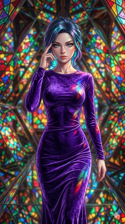 score_9, masterpiece, best quality, ultra-detailed, high-budget anime keyframe, editorial fashion photography, tasteful artistic composition, Caucasian woman, strictly human ears. close-up cowboy shot from the waist and thighs up, the character domin