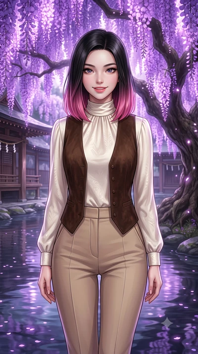 score_9, masterpiece, best quality, ultra-detailed, high-budget anime keyframe, editorial fashion photography, tasteful artistic composition, Korean woman. close-up cowboy shot from the waist and thighs up, the character dominates the composition, fi