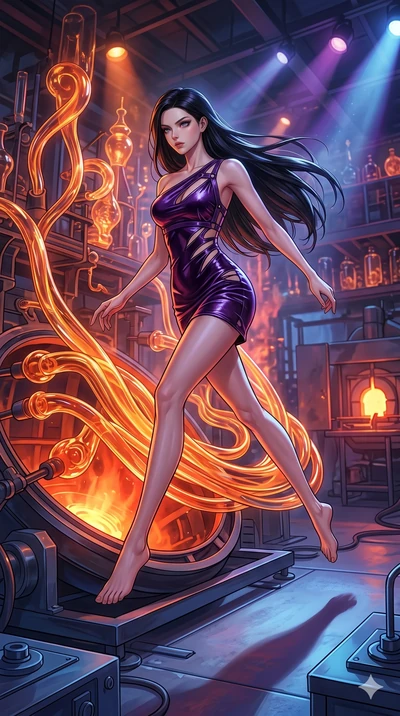 score_9, masterpiece, best quality, ultra-detailed, high-budget anime keyframe, Caucasian woman, strictly human ears. low angle full-body shot filling the entire 9:16 frame with her statuesque presence, stretching the vertical silhouette. bounding th