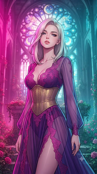 score_9, masterpiece, best quality, ultra-detailed, high-budget anime keyframe, gorgeous anime illustration, with clean line-art and distinct ink outlines, Caucasian woman, strictly human ears. close-up cowboy shot from the waist and thighs up, the c