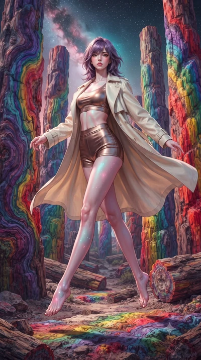 score_9, masterpiece, best quality, ultra-detailed, high-budget anime keyframe, editorial fashion photography, tasteful artistic composition, Japanese woman. low angle full-body shot from head to toe showing her feet, filling the entire 9:16 vertical